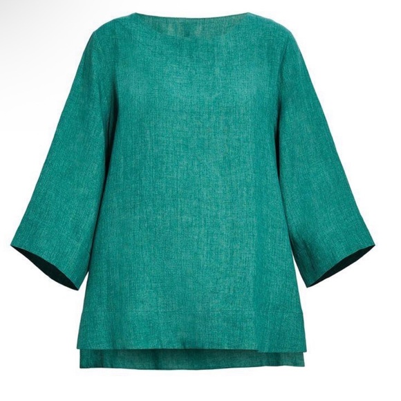 Marina Rinaldi FRISBEE Rose-Pink 100% Linen Scoop-Neck Tunic - 20 NWT - Picture 3 of 7